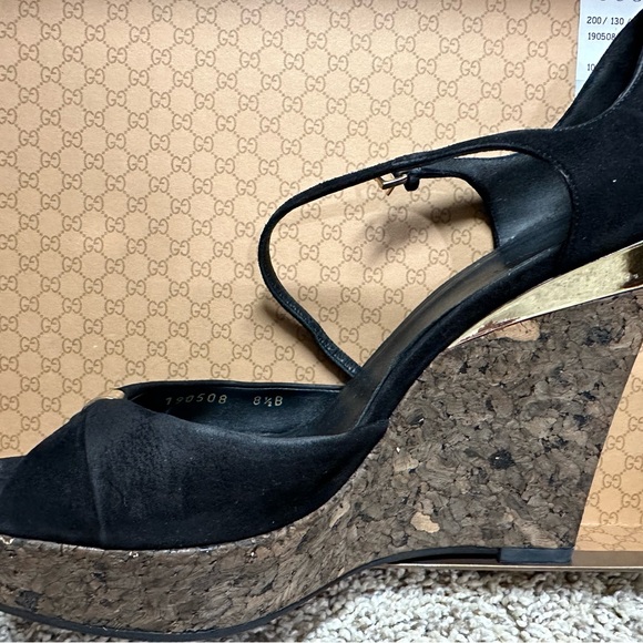 Authentic Gucci Corkscrew & Suede Wedge Platforms - Picture 11 of 11
